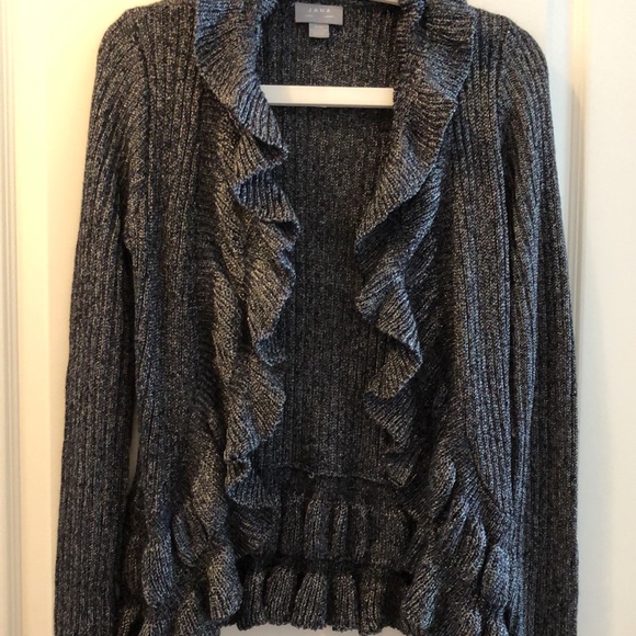 Elegant Open Front Sweater. Pretty Knitted Pattern Size M - Picture 3 of 16